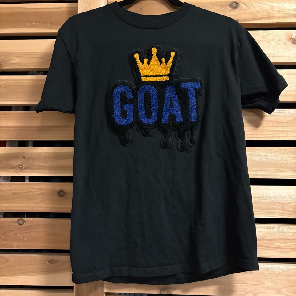 Eighty Eight Brand GOAT king crown Embroidered Graphic Black Tshirt 100% cotton